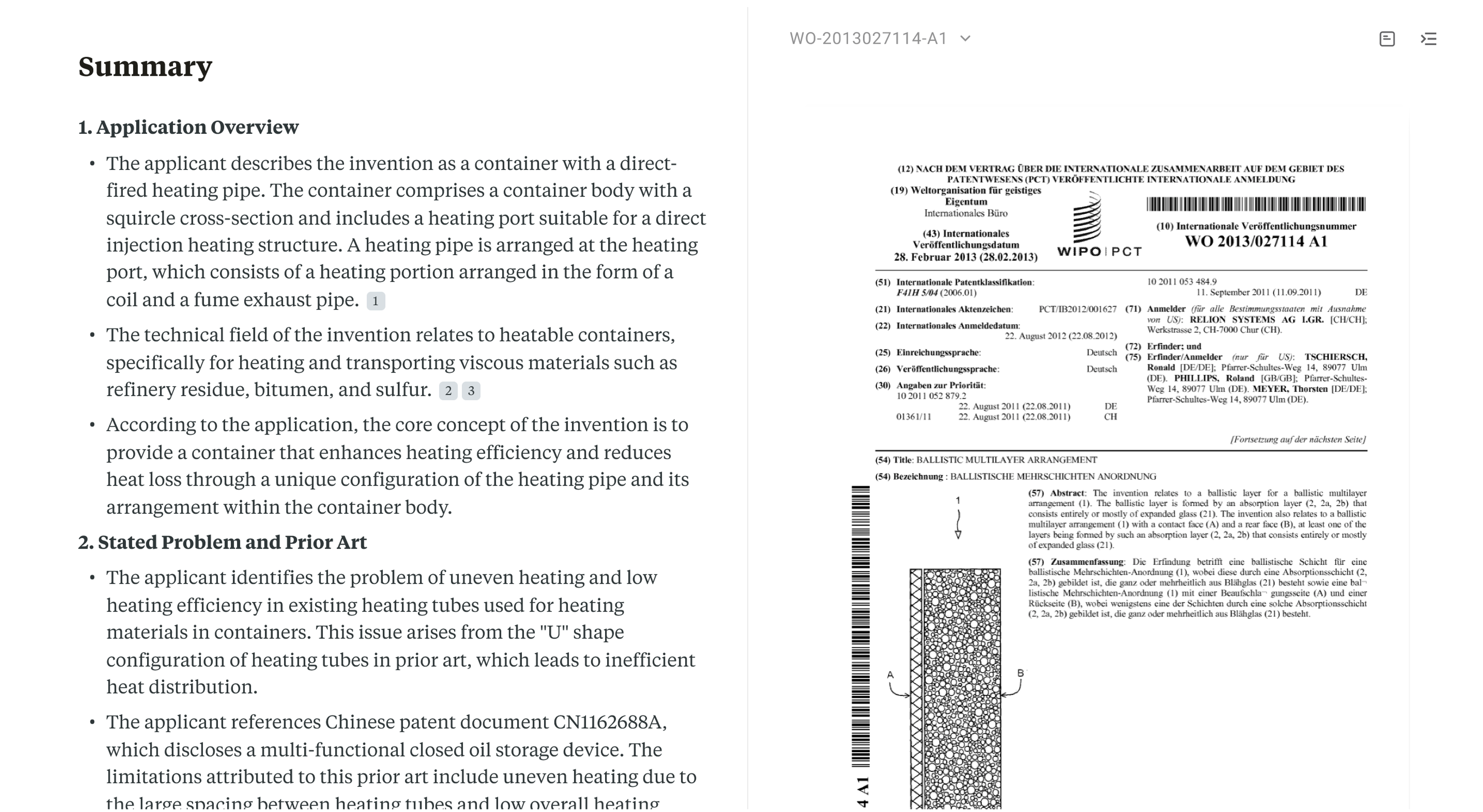 Patent Reader Interface